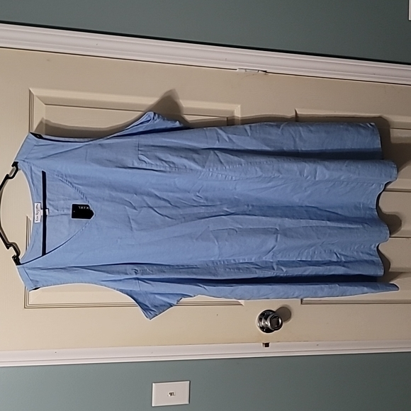 Kim Rogers Curvy Light Blue Sleeveless‎ Linen Dress Women's 3X NWT - Picture 1 of 5